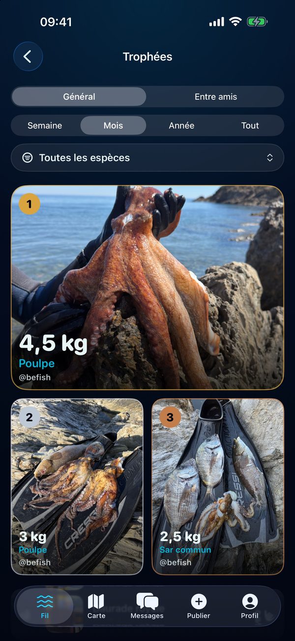 BeFish : trophées